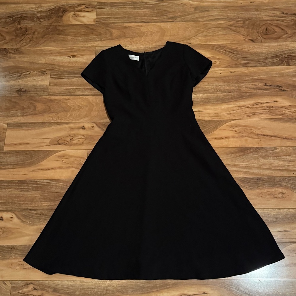Donna Ricco Black A-Line Midi Dress